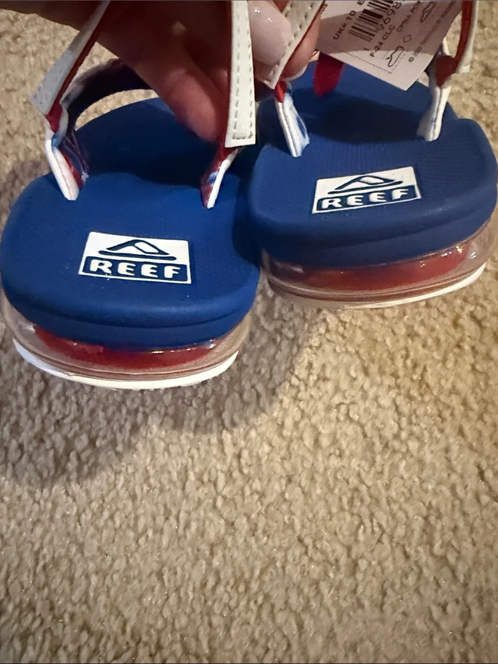 Reef Kids Blue, Red & White Flip Flops